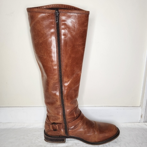 Hinge brown leather riding boots - Picture 5 of 16